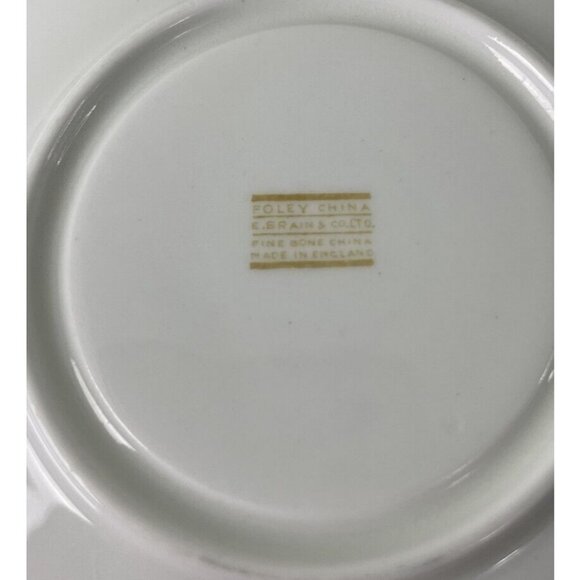 EB Foley China Teacup & Saucer, Green, Gold & White, Made in England, Tableware - Picture 11 of 12